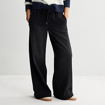 Juniors' SO® Mid-Rise Knit Pull-On Wide Leg Jeans