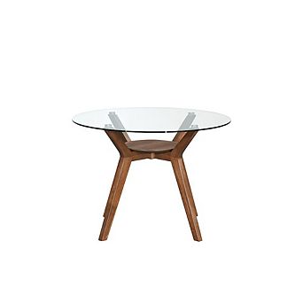 New Classic Furniture Oscar Wood Dining Table with Glass Top
