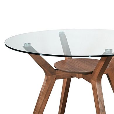 New Classic Furniture Oscar Wood Dining Table with Glass Top