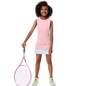 Girls Summer Tennis Golf Dress Outfit Sleeveless Tank Top and Skorts Sets Casual Sport Skirt Pockets
