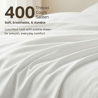 Deep Pocket Sheet Set Sateen Soft and Durable for Bed