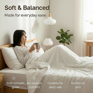 Deep Pocket Sheet Set Sateen Soft and Durable for Bed