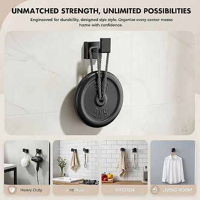 Matte Black Bathroom Hardware Set 5 Pieces SUS304 Stainless Steel Wall Mounted