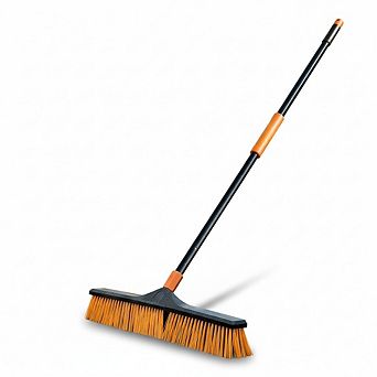 Push Broom with Long Handle and Stiff Bristles for Indoor Outdoor Cleaning