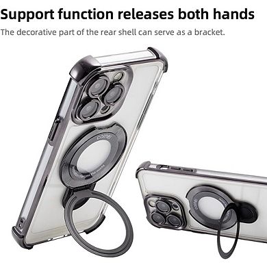 Entronix Magnetic Case for iPhone - Clear Back Luxury Glossy Gripstand