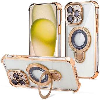 Entronix Magnetic Case for iPhone - Clear Back Luxury Glossy Gripstand