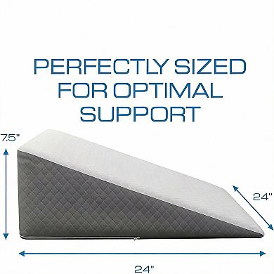 Memory Foam Bed Wedge Pillow for Sleep Apnea Relief with Jacquard Cover