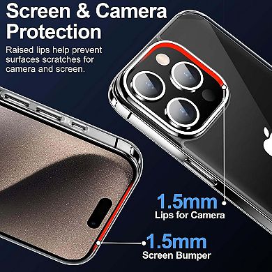 Entronix Bundle for iPhone - Clear Case, 2 Screen Protectors & 2 Camera Lens Protectors