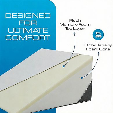 Memory Foam Bed Wedge Pillow for Sleep Apnea and Acid Reflux Relief