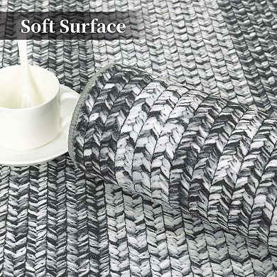 Braided Print Machine Washable Non Slip Runner Rug for Kitchen Hallway Laundry Room Bedroom