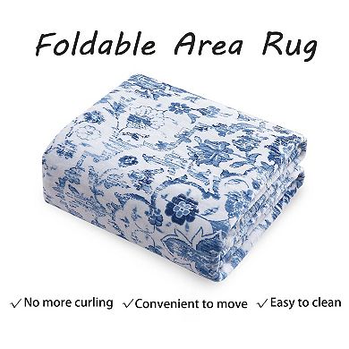 Vintage Floral Print Hallway Runner Rug Non-Slip Soft Kitchen Laundry Bedroom Runner Rug