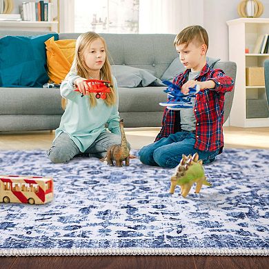 Vintage Floral Print Hallway Runner Rug Non-Slip Soft Kitchen Laundry Bedroom Runner Rug