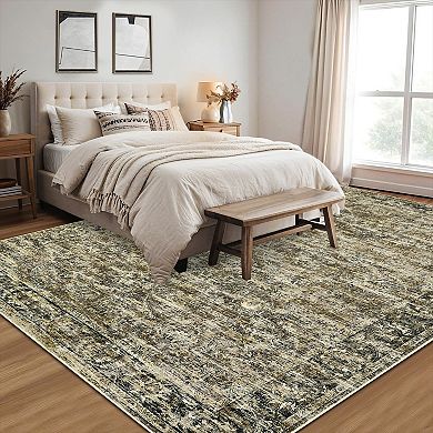 Washable Rug -Rugs for Living Room Vintage Bedroom Rug