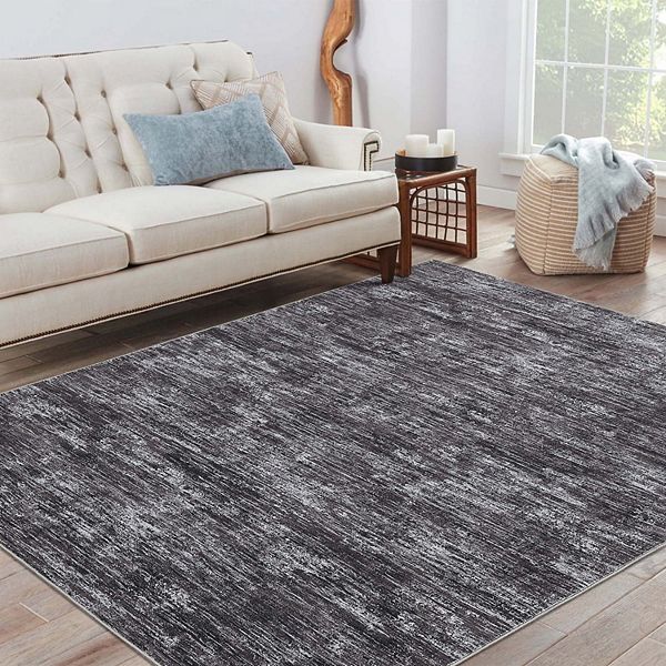 Modern Abstract Area Rug Machine Washable Soft Non-Slip Low Pile Rugs ...