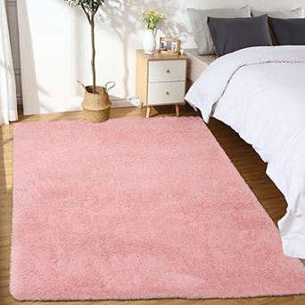Fluffy Shaggy Washable Area Rug-Thick Soft Non-Slip Cozy Mat for Bedroom Nursery Living Room Home
