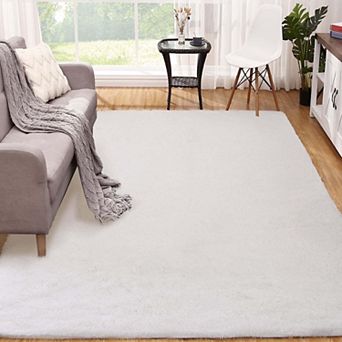 Fluffy Shaggy Washable Area Rug-Thick Soft Non-Slip Cozy Mat for Bedroom Nursery Living Room Home