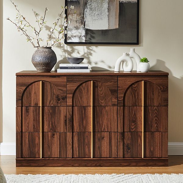 round dresser Clio Rounded Dresser, Bleached Bone tip kits VINGLI Fluted Dresser 6 Drawer,