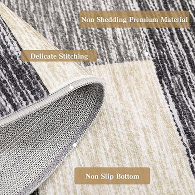 Modern Geometric Living Room Rug Stain-Resistant Lightweight Area Rug for Dining Room