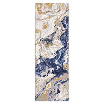 Abstract Marble Washable Runner Rug, Non-Slip Ultra-Thin Soft Carpet for Hallway Kitchen Bedroom