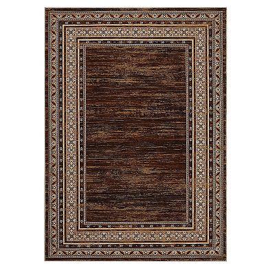 Area Rug- Modern Bordered Floral Rug- Washable Soft Foldable Accent Rug for Living Room- Bedroom