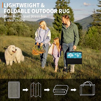 Waterproof Reversible Outdoor Rug,Plastic Straw Boho Rug for Patio RV Balcony Deck