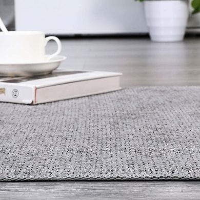 Modern Solid Washable Area Rug-Non-Slip Soft Low Pile Accent Carpet for Living Room Bedroom Home