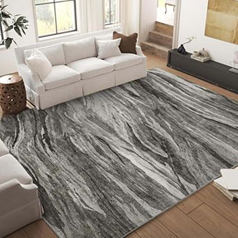 Neutral Abstract Washable Rug,Non-Slip Foldable Thin Carpet for Living Room Bedroom Dining