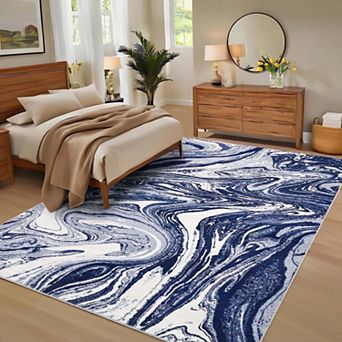 Modern Abstract Washable Runner Rug-Machine Washable Stain Resistant Non-Slip for Hallway Kitchen