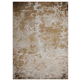 ANIXOL Abstract Print Faux Wool Washable Area Rug