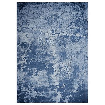 ANIXOL Abstract Print Faux Wool Washable Area Rug