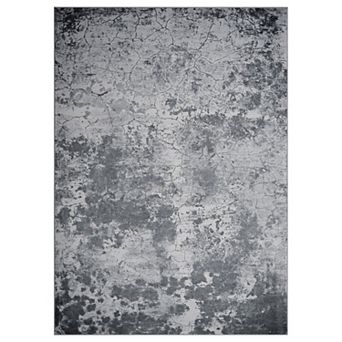 ANIXOL Abstract Print Faux Wool Washable Area Rug