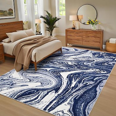 ANIXOL Washable Abstract Geometric Area Rug