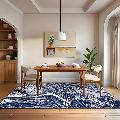 ANIXOL Washable Abstract Geometric Area Rug
