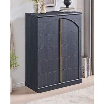 Modern 5 Drawers Dresser for Bedroom, 44" Tall Dresser for Closet, Wood Storage Closet Dressers