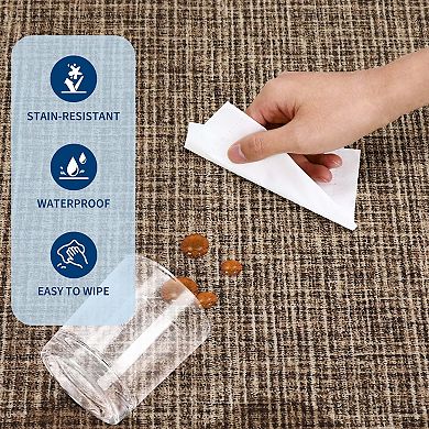 Modern Area Rug Washable Low Pile Non-Slip Solid Carpet with Border for Bedroom Living Room Office