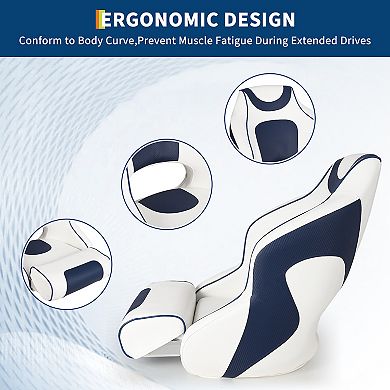 Captain Bucket Seat, Marine Vinyl Boat Chair with Thickened Sponge Padding & Ergonomic Backrest