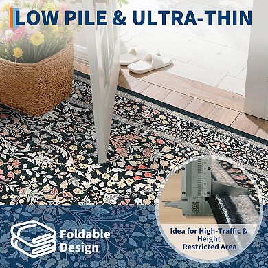 Washable Floral Large Rug Boho Rugs for Living Room Soft Bedroom Carpet