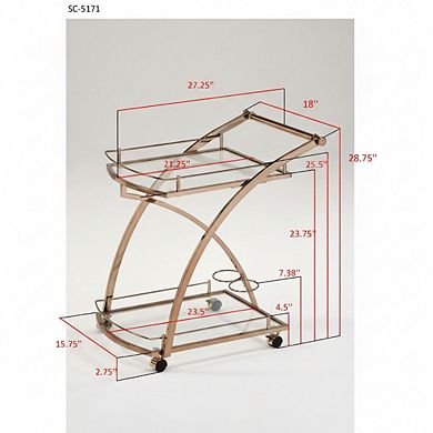 Kings Brand Furniture Delfair Serving Cart