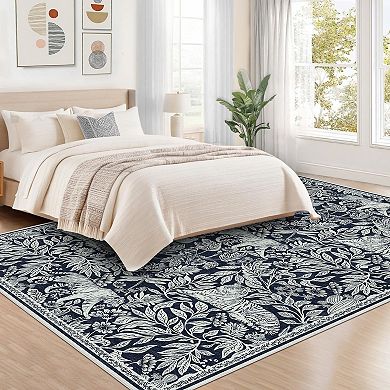 ANIXOL Modern Tiger Stripe Faux Wool Washable Area Rug