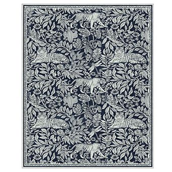 ANIXOL Modern Tiger Stripe Faux Wool Washable Area Rug