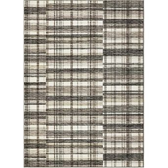 ANIXOL Washable Modern Mismatch Plaid Area Rug