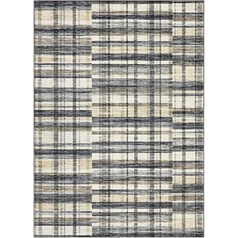 ANIXOL Washable Modern Mismatch Plaid Area Rug