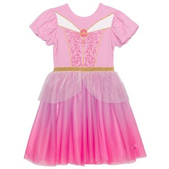 Girls 4-12 Disney’s Aurora Short Sleeve Cosplay Dress