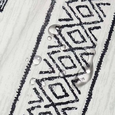 Modern Geometric Washable Area Rug-Non-Slip Low Pile Foldable Thin Mat for Living Room Bedroom Home