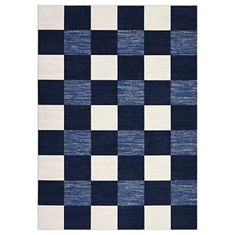 Classic Plaid Modern Rug, Minimalist Thin Carpet for Living Room Bedroom Office, Easy Clean