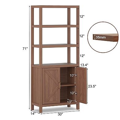Bookshelf Bookcase with Doors Cabinet with Adjustable Shelves