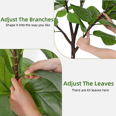 Artificial Fiddle Leaf Fig Tree 5.8ft Tall with 65 Decorative Leaves