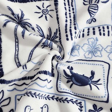 Nautica Beach Collage Throw Blanket