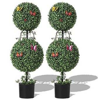 3FT Double Ball Topiary Vines & Insects, Set of 2