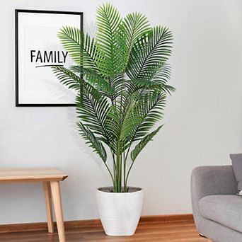 Artificial Areca Palm Plant, 5.5FT Faux Palm Tree Plant in Pot